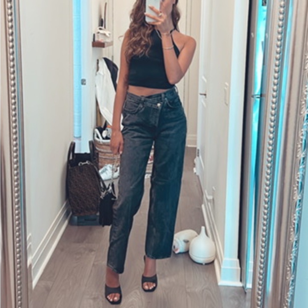 AGOLDE women’s Straight-Leg Jeans in Washed Black